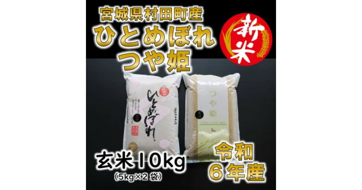 【ふるさと納税】【新米】令和6年産 ひとめぼれ・つや姫 玄米10kg(5kg×2) 食べ比べ 宮城県村田町産【1241458】