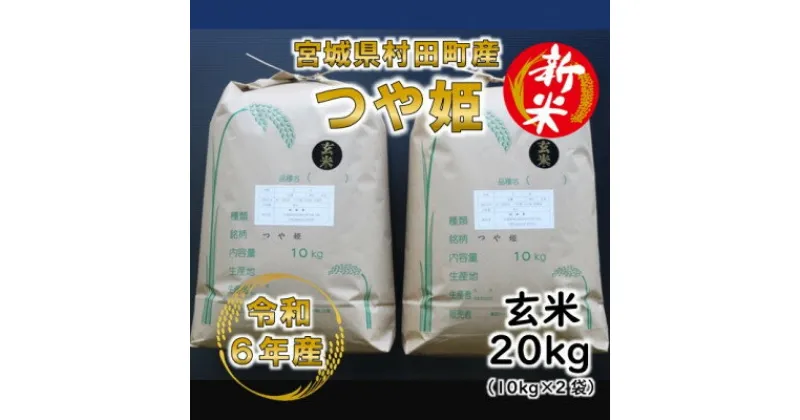 【ふるさと納税】【新米】令和6年産 つや姫 玄米20kg(10kg×2) 宮城県村田町産【1553393】