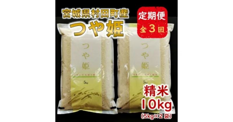 【ふるさと納税】【毎月定期便】宮城県村田町産つや姫　精米10kg(5kg×2)全3回【4057691】