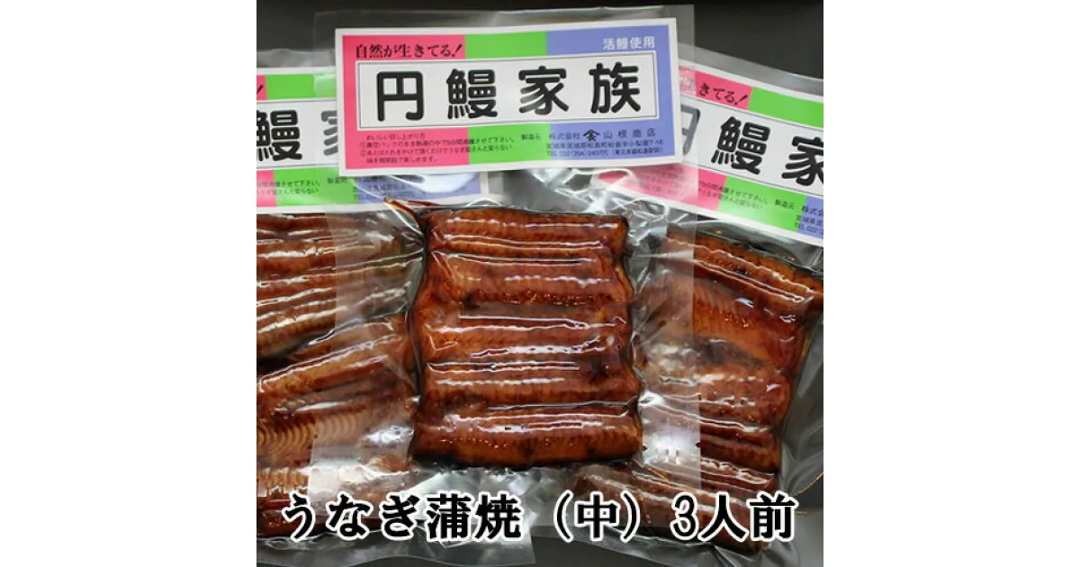 【ふるさと納税】No.098 うなぎ蒲焼（中）3人前 ／ 鰻 タレ 老舗 送料無料 宮城県