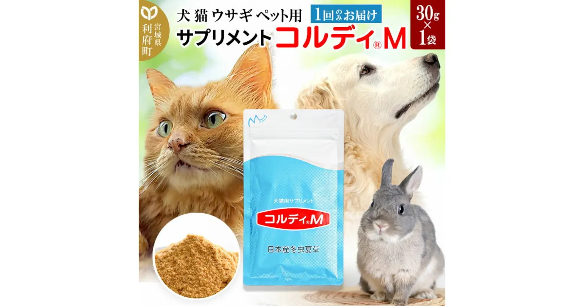 【ふるさと納税】犬 猫 ウサギ いつものエサにプラス！ペット用サプリメント(コルディM) 30g×1袋 冬虫夏草 パウダー 粉末