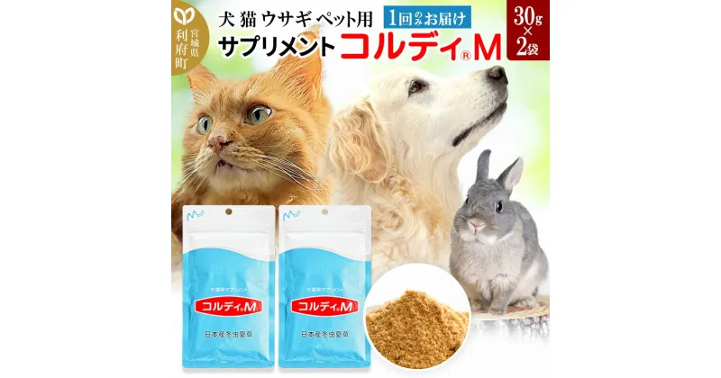 【ふるさと納税】犬 猫 ウサギ いつものエサにプラス！ペット用サプリメント(コルディM) 30g×2袋 冬虫夏草 パウダー 粉末