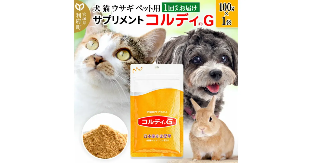 【ふるさと納税】犬 猫 ウサギ いつものエサにプラス！ペット用サプリメント(コルディG) 100g×1袋 冬虫夏草 パウダー 粉末