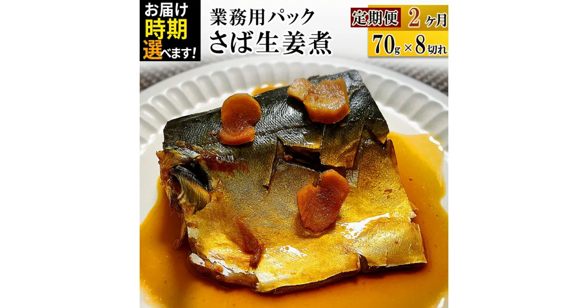 【ふるさと納税】《定期便2ヶ月》さば生姜煮 業務用パック 70g×8切れ【発送時期が選べる】 冷凍 惣菜 おかず つまみ レンチン 湯煎 簡単 煮物 煮付