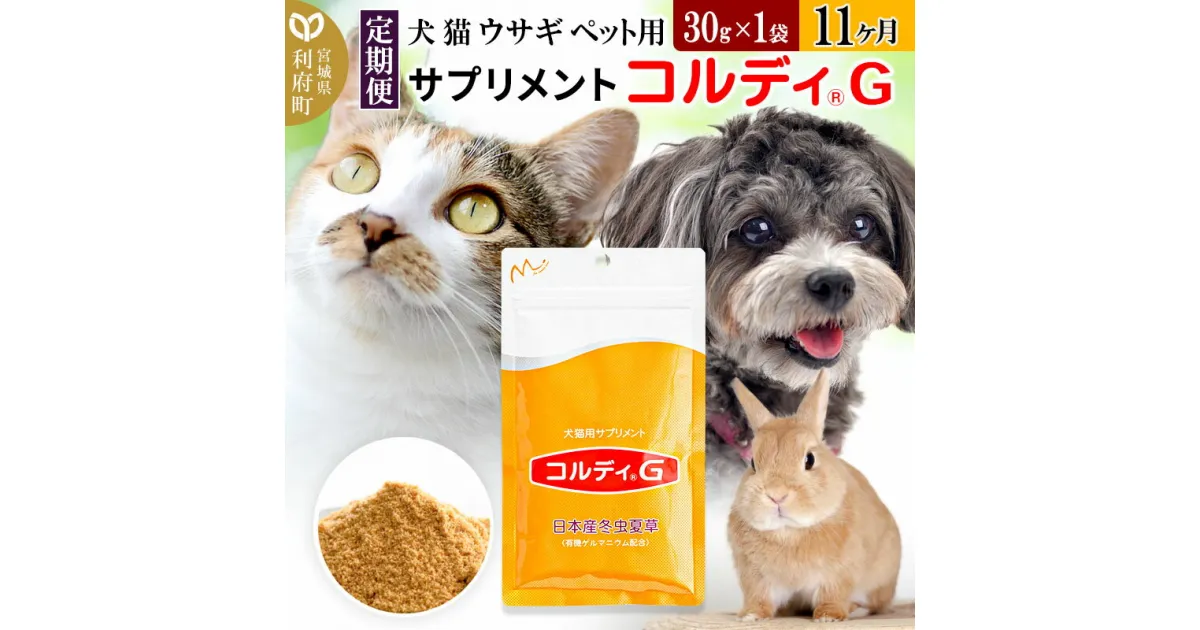 【ふるさと納税】《定期便11ヶ月》犬 猫 ウサギ ペット用サプリメント(コルディG) 30g×1袋 11か月 11ヵ月 11カ月 11ケ月